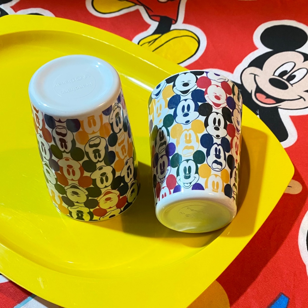 🥃แก้วนํ้าเมลามีนใบเล็กลาย Mickey Mouse ของ FrancfrancXdisney✌️ของมือสองน้าา