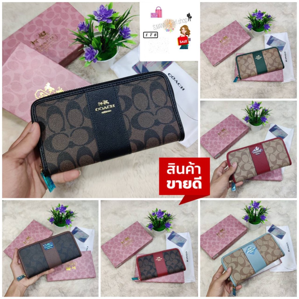 🎯 กำลังฮิต💁🏻‍♀️ กระเป๋าสตางค์แบบซิปรอบ 1ซิป ใบยาวไซส์ 7.5 นิ้วงานสวยพร้อมกล่องอุปกรณ์ครบ 🌈