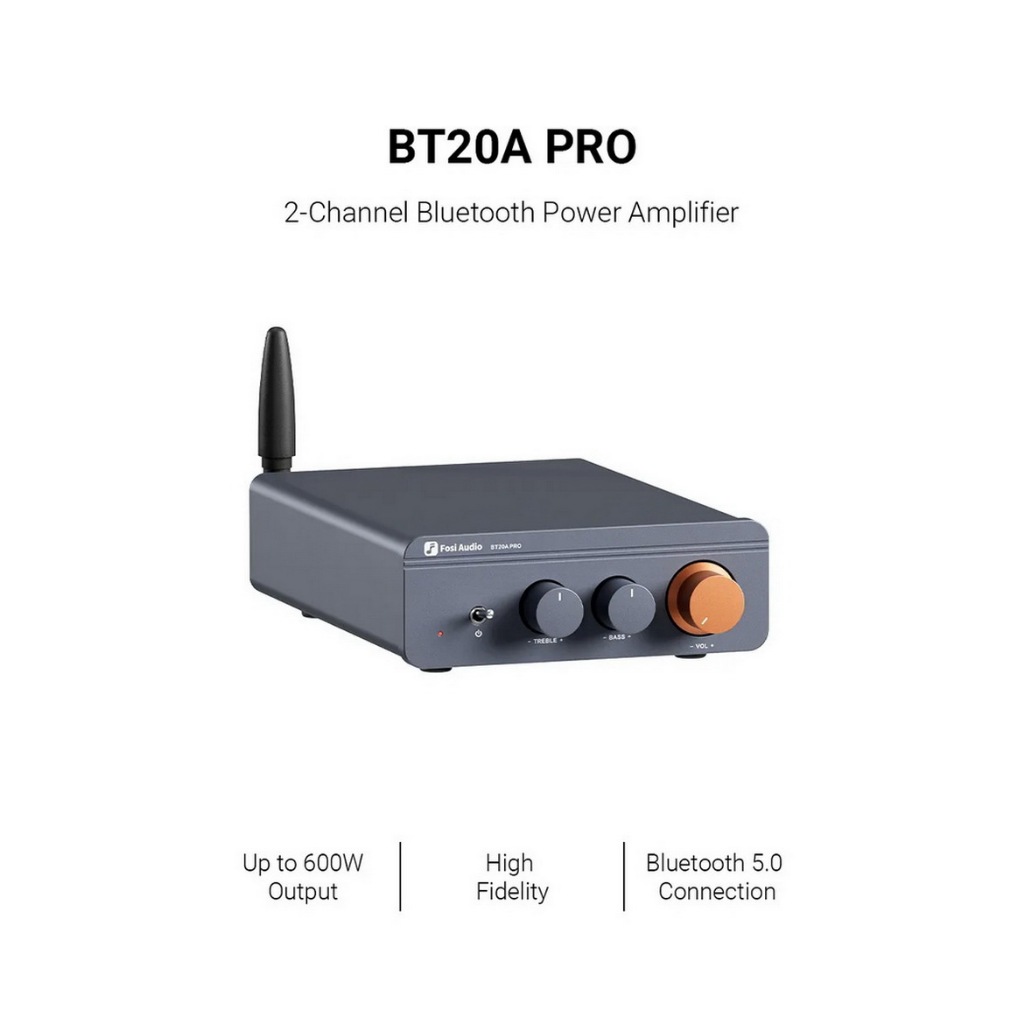 (ประกันศูนย์ไทย) Fosi Audio BT20A Pro เครื่องขยายเสียง Bluetooth Amplifier ขนาดเล็กแต่ทรงพลัง อัพเกรด Op-Amp ได้