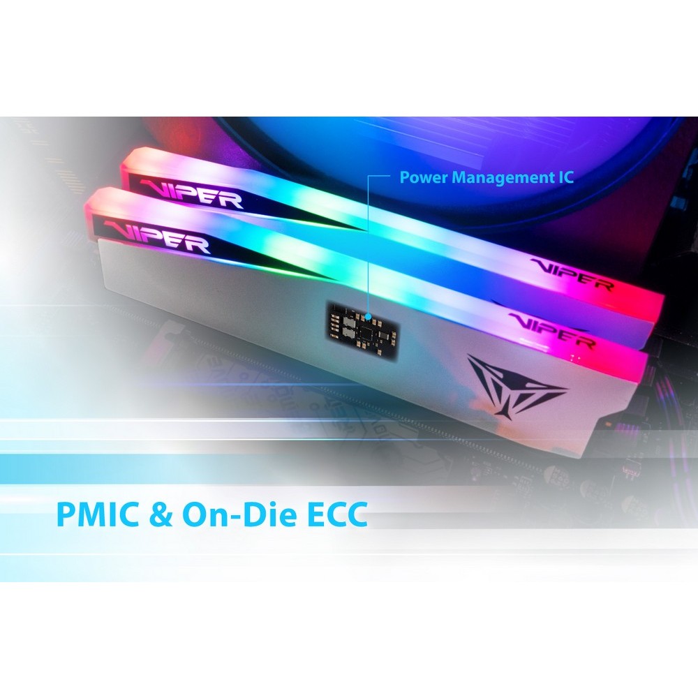 RAM DDR5(6200) 32GB (16GBX2) PATRIOT VIPER ELITE 5 RGB WHITE (PVER532G62C42KW)