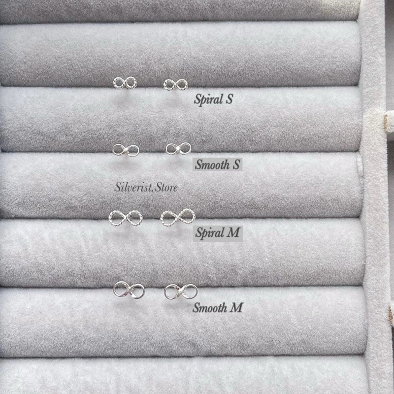 silverist - ต่างหูเงินแท้ 92.5% Infinity earringsใส่ได้ทุกวัน every look  ไม่ว่าจะไปเรียนหรือใส่ทำงาน คูลๆกันไปเลยจ้า