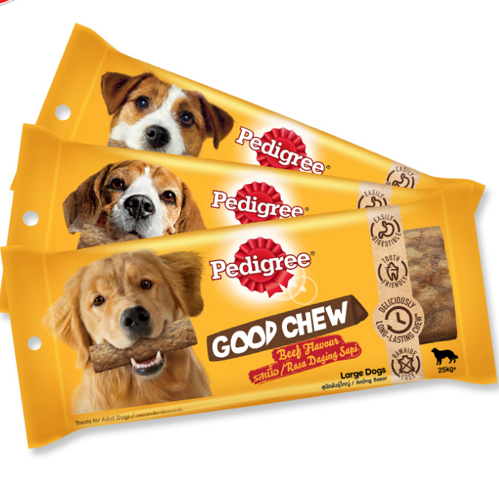 Pedigree Good Chew ขนมกู๊ดชิว รสเนื้อ ขัดฟันสุนัข 53-138g