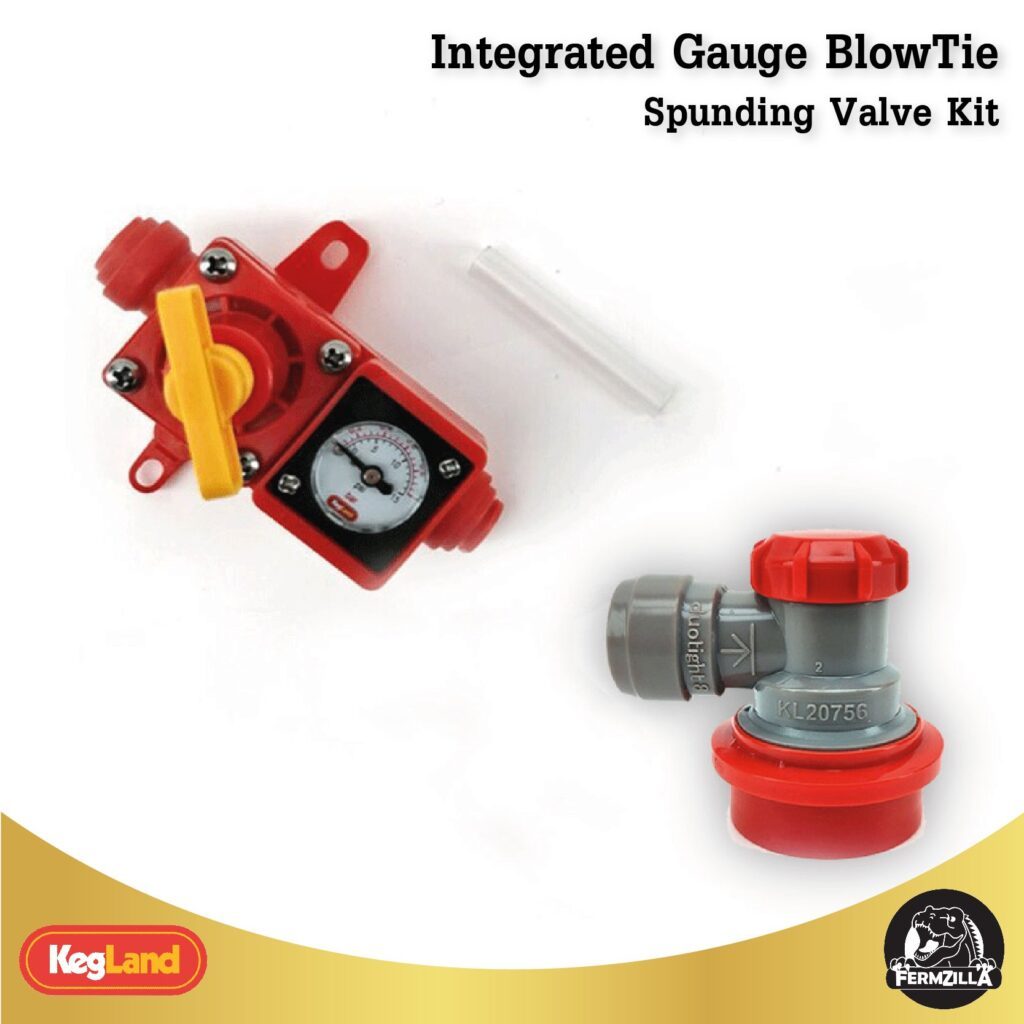 ชุดปรับแรงดันแก๊ส 15 psi Integrated Gauge BlowTie Spunding Valve Kit