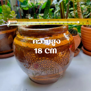 โอ่งมังกรราชบุรี ขนาดเล็ก โอ่งดินเผาเคลือบเงา ใส่กิมจิ ใส่ของหมักดอง