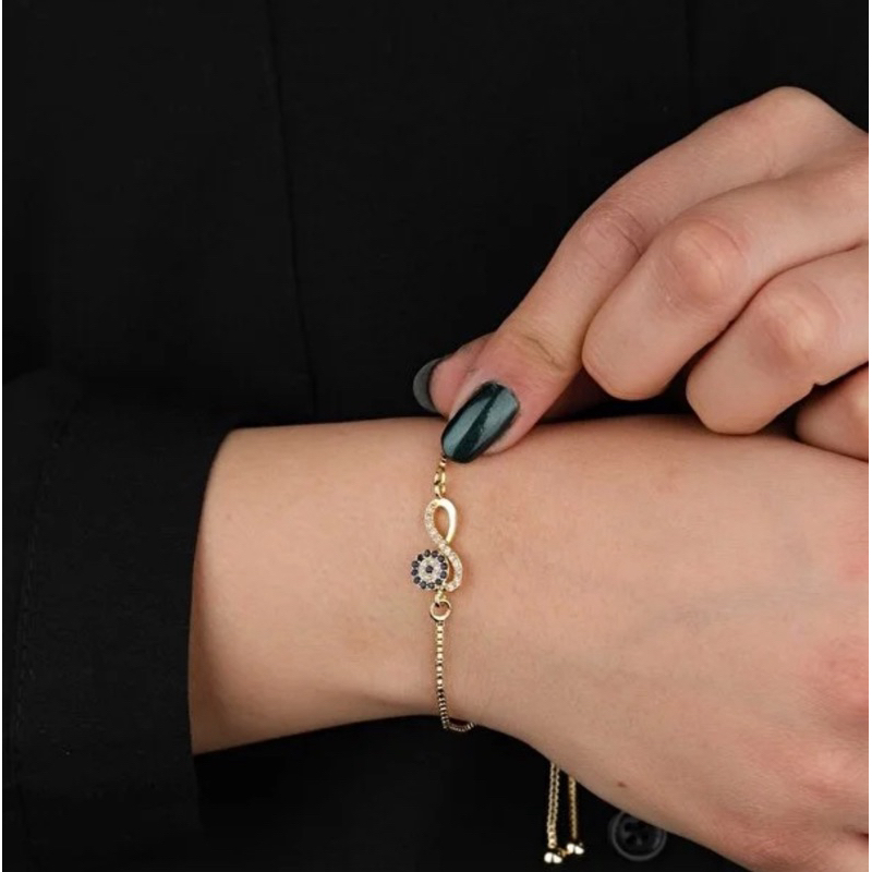 สร้อยข้อมือ Evil Eye 🧿 (Nazar) ของแท้จากตุรกี ปรับขนาดได้