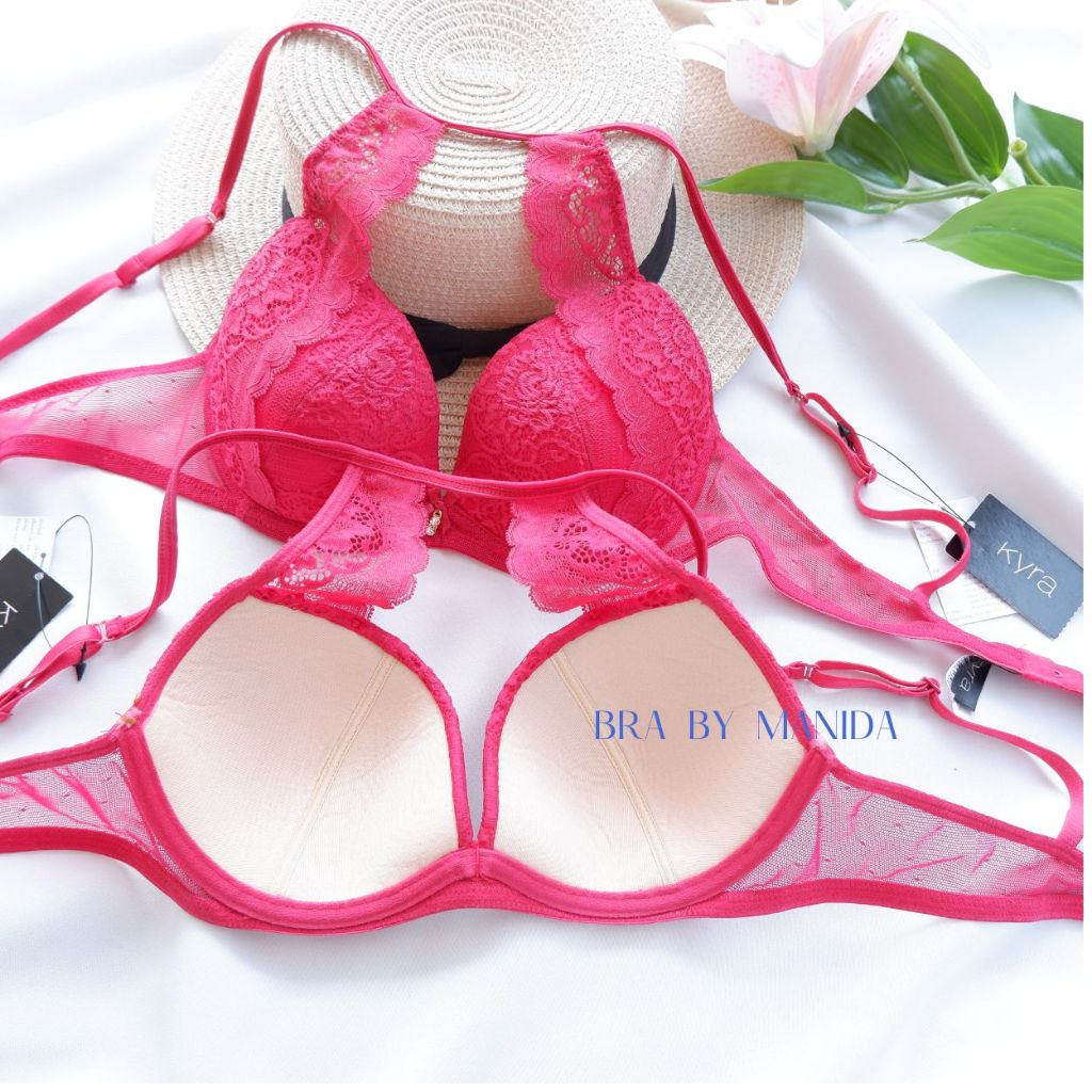 Kyra - KKB733-5 บราทรงสวยเซ็กซ๊่ มีโครง ฟองน้ำบาง เก็บเต้าดี แต่งลูกไม้ด้านหน้าเพิ่มดีเทลช่วงเนินอก ราคาป้าย 1090.-