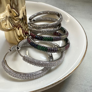 ต่างหูห่วงฝังคิวบิคสุดปัง