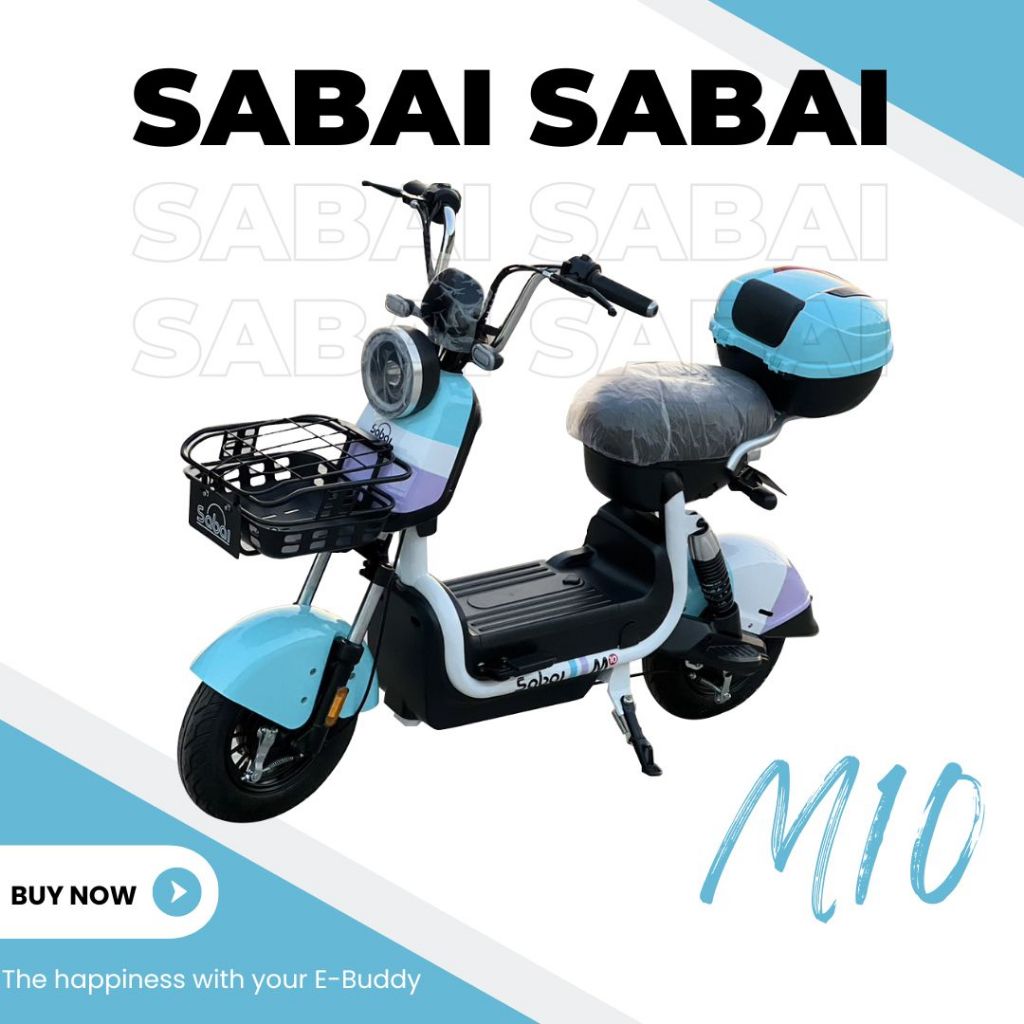Sabai-M10 รถไฟฟ้า2ล้อ มอเตอ์650w ชาร์จไฟบ้าน คันเล็กน่ารัก ขับได้ทุกวัย ขับได้ไกลถึง50-60กิโล