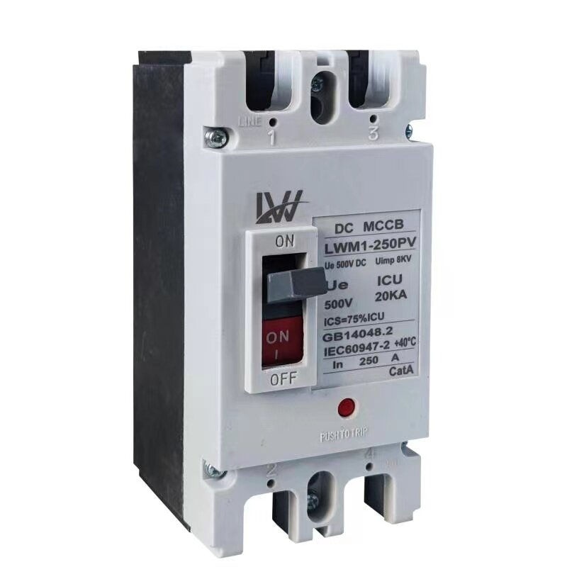 เบรกเกอร์DC MCCB 2P ขนาด 100A/150A/250A รุ่น LWM1-125 PV /LWM1-250PV ยี่ห้อ LW แบตเตอรี่เบรกเกอร์ .Breaker Battery