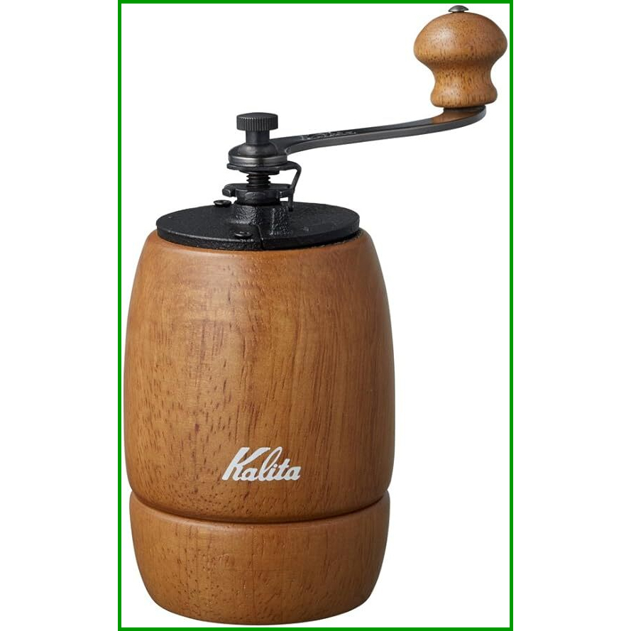 [Direct from Japan]Kalita Kalita Coffee Mill Wooden Hand Grinder Manual Brown KH-9 #42121 Antique Coffee Grinder Small Outdoor Camping Adjustable Grind with Lid