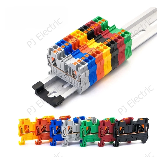 5 ชิ้น เทอร์มินอล เทอร์มินอลบล็อก เทอร์มินอลบล็อกใช้กับรางปีกนก รางรีเลย์ รางเทอร์มินอล DIN Rail