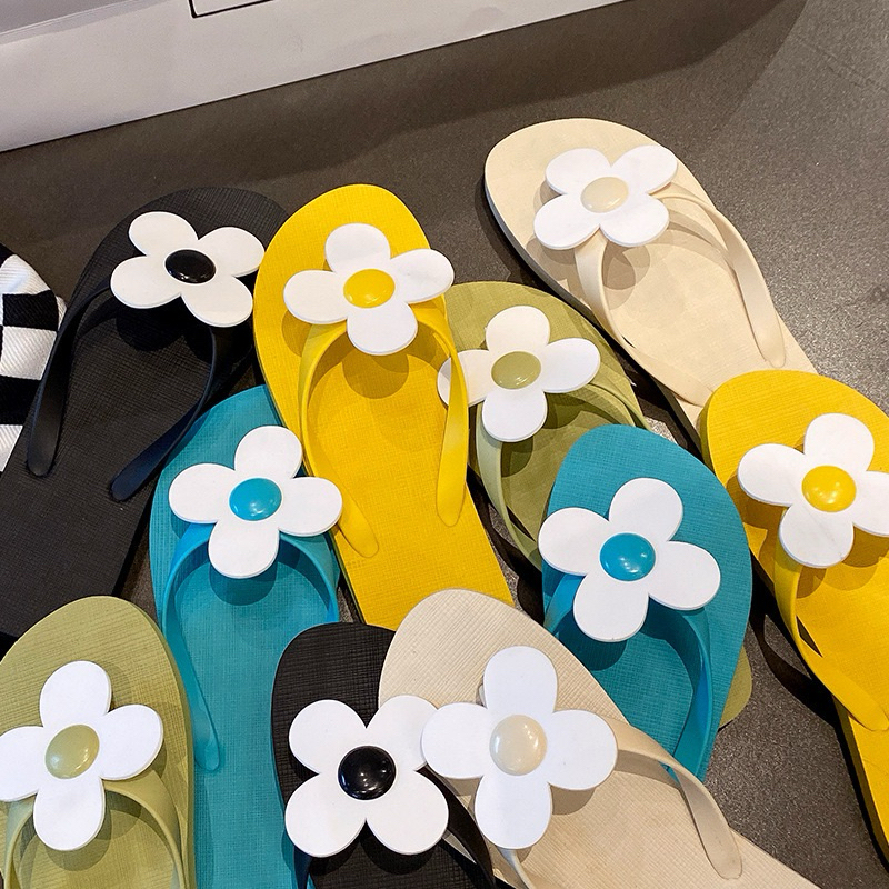AS072 รองเท้าแตะดอกไม้ สีแคนดี้ รองเท้าชายหาด พื้นกันลื่น