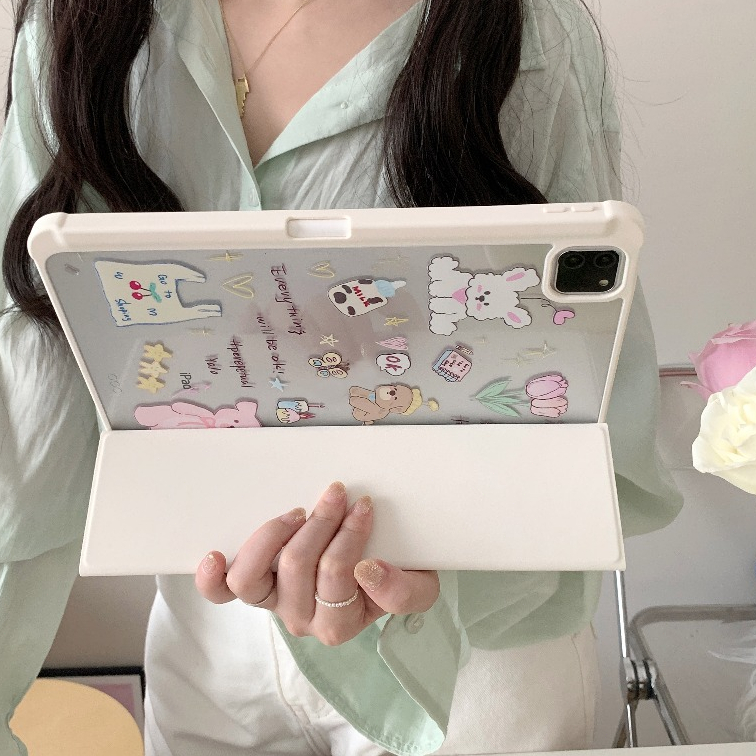 พร้อมส่ง เคสไอแพด Air6 Air8 11 Gen12/11ช่องใส่ปากกาขวา สวนสัตว์น่ารัก notebook AcrylicเคสiPad MINI7 ราคา ถูกที่สุด ดีลบีเคเค แกลเลอรีภาพที่ 6