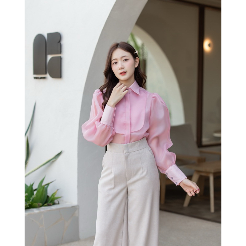 Milady Pink See Through Shirt เสื้อเชิรตซีทรู