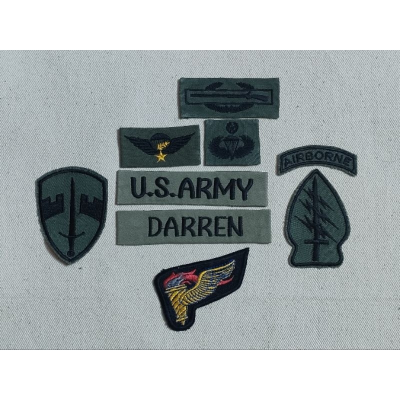 เสื้อทหาร #ป้ายชื่อขาวปั้มหมึก-ป้ายเหล่าทัพ #USARMY #OG107 #P58 #P63 #P64 ***#อาร์มทำใหม่***