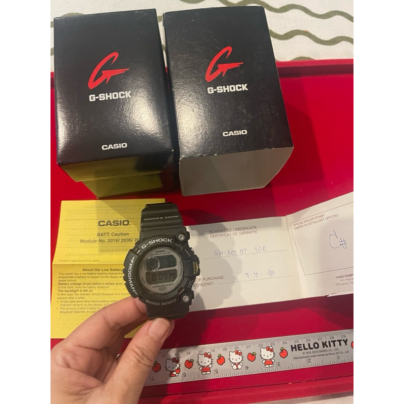 นาฬิกาแท้ Casio G-Shock Frogman GW-201 NT-10 R  Watch Men's มือสอง ดำน้ำลึก 200 เมตรใช้น้อยสภาพดี