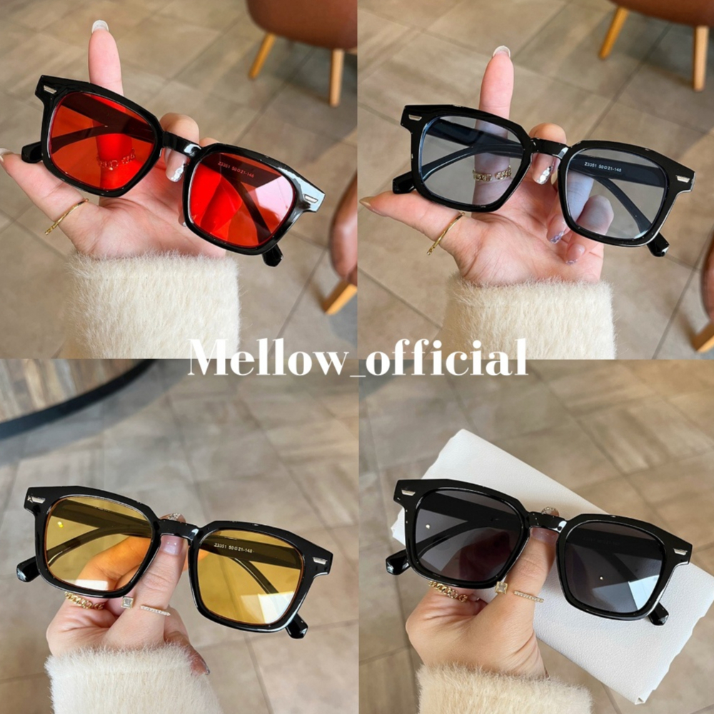 [พร้อมส่งจากไทย🇹🇭] แว่นตากันแดดแฟชั่น แว่นตาแฟชั่น  สไตล์เกาหลี สีสวยเลนส์ใหญ่ ใส่สบายตา Mellow  SG01.SG27