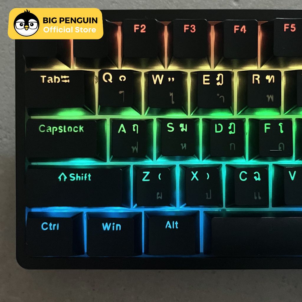 [โค้ดคุ้มลด 20%] Keycap ไทยไฟลอด 104 ปุ่ม คีย์แคปไทยไฟลอด Keycap Thai ไฟลอด Mechanical Keyboard รูปที่ 4