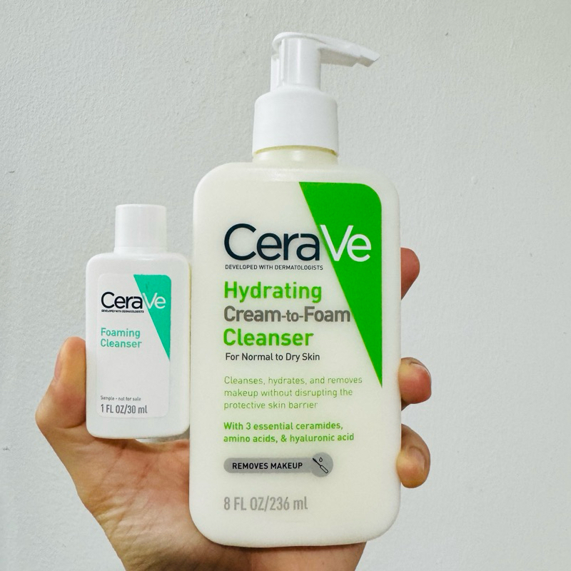 ของแท้ % Cerave Hydrating CREAM-TO-FOAM Cleanser [100/236/473 ml]