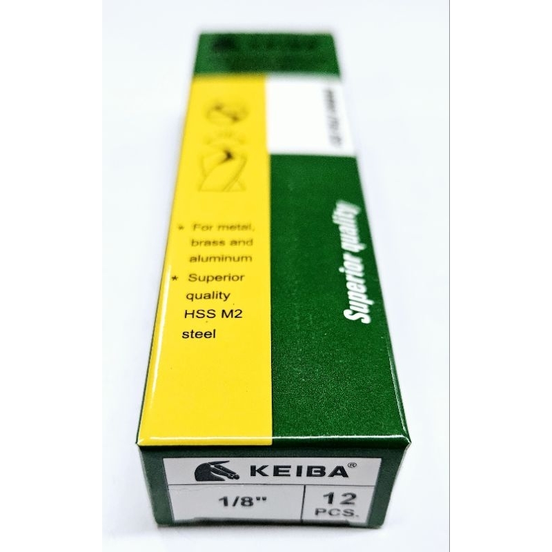 KEIBA ดอกสว่านเจาะเหล็ก HSS สีขาว 1/8 KE-2501008 ราคาต่อ 1 โหล