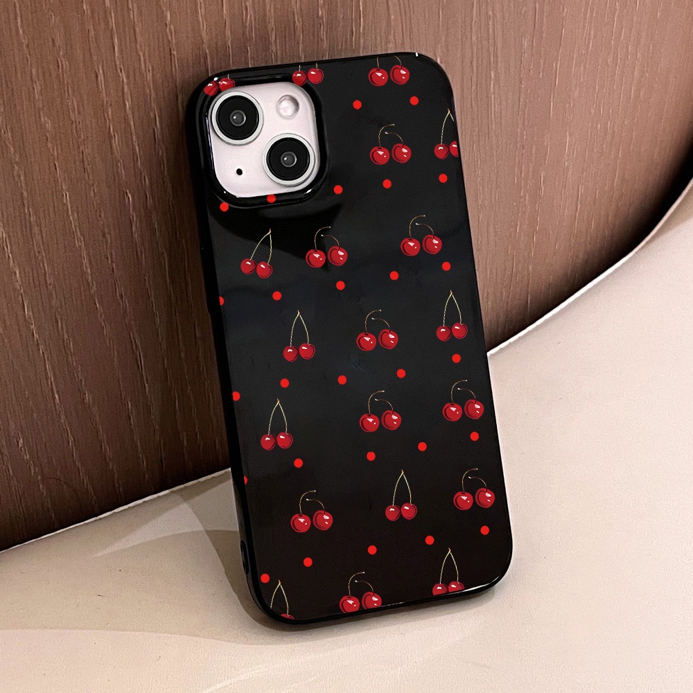 COD เคสโทรศัพท์มือถือ TPU กันกระแทก For iPhone 11 14 15 12 13 Pro Max 6 7 8 Plus XS Max SE เคสโทรศัพท์พิมพ์ลายเชอร์รี่