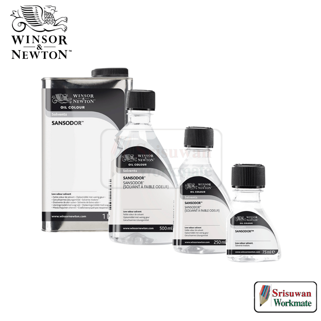 Winsor & Newton Sansodor Solvents แซนโซดอร์โซเวน ขนาด 75 / 250 / 500 ml. สื่อผสมสีน้ำมัน แห้งช้า