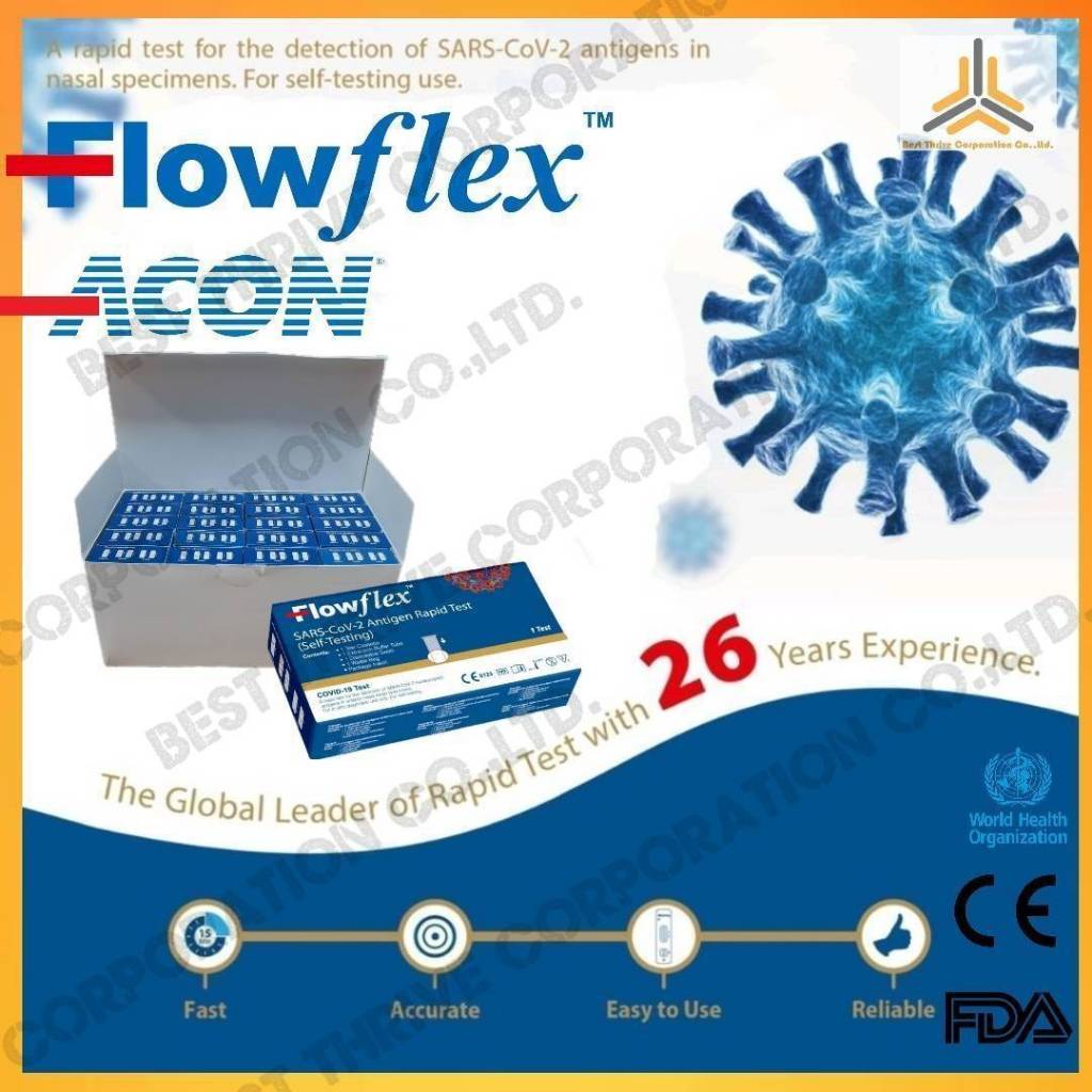 Flowflex SARS-CoV-2 Antigen Rapid Test Self-Testing (Nasal) จมูกก้านสั้น SET 20 TEST