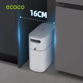 [พร้อมส่ง]ECOCO ถังขยะ 8 ลิตร 12 ลิตร ถังขยะในห้องน้ำ ในตัวสองชั้น เปิดเพียงคลิกเดียว ถุงขยะ