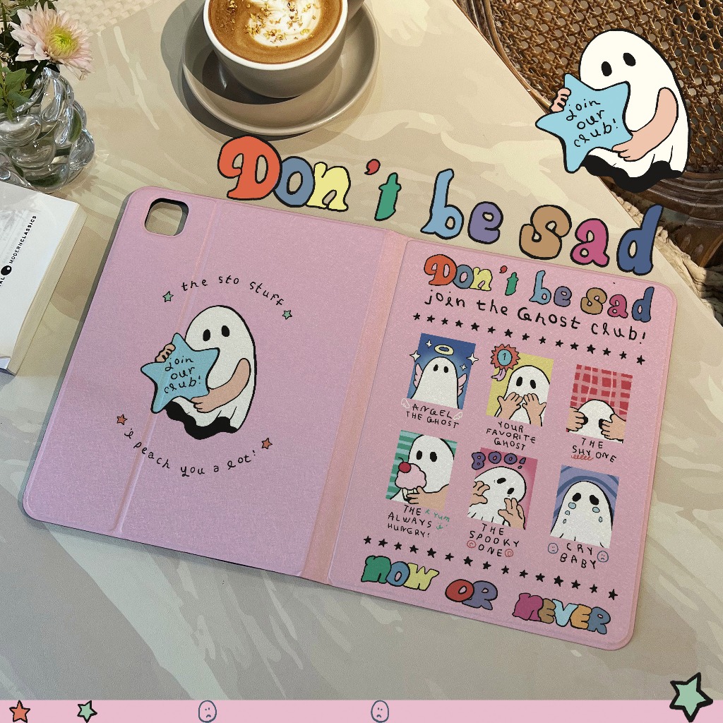 พร้อมส่ง เคสป้องกัน ไอเเพด Gen9 10.2 Pink เคสiPad cute ghost pro11 2022 air5 Air4 Gen8 Air3 Air6 11