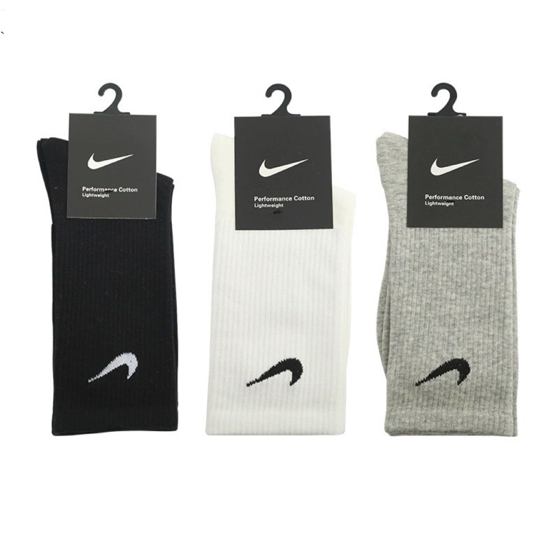 ถุงเท้าข้อยาว ถุงเท้ากีฬา แฟชั่นผู้ชายผู้หญิง ผ้าฝ้ายผ้าดีใส่สบาย มี3สีให้เลือก 