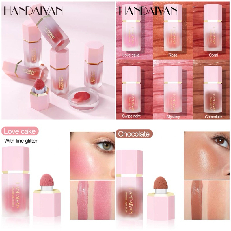 บลัชออน HANDAIYAH 6สีใหม่ ปังมาก สวยทุกสี บลัชครีม กันน้ำ ติดทน ทาตา ปาก แก้มได้หมด สวยครบจบในแท่งเดียว