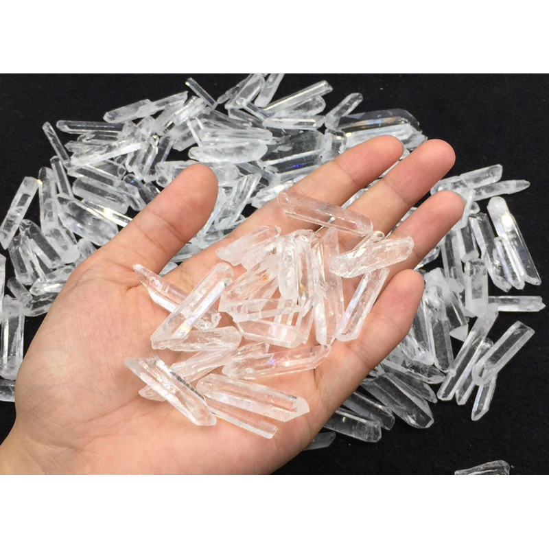 Set of 10, 20, or 100 Small Clear Quartz Points ~ Raw Shards ~ Crystal Gridding ~ Jewelry ~ Crafts