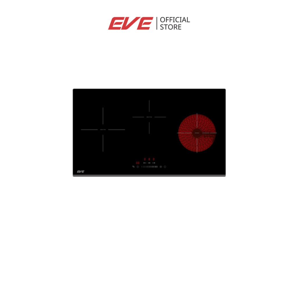 EVE เตาไฟฟ้า 3 หัว HB73-2IND1DCEM/SC เตาแม่เหล็กไฟฟ้า ผสมเตาเซรามิค