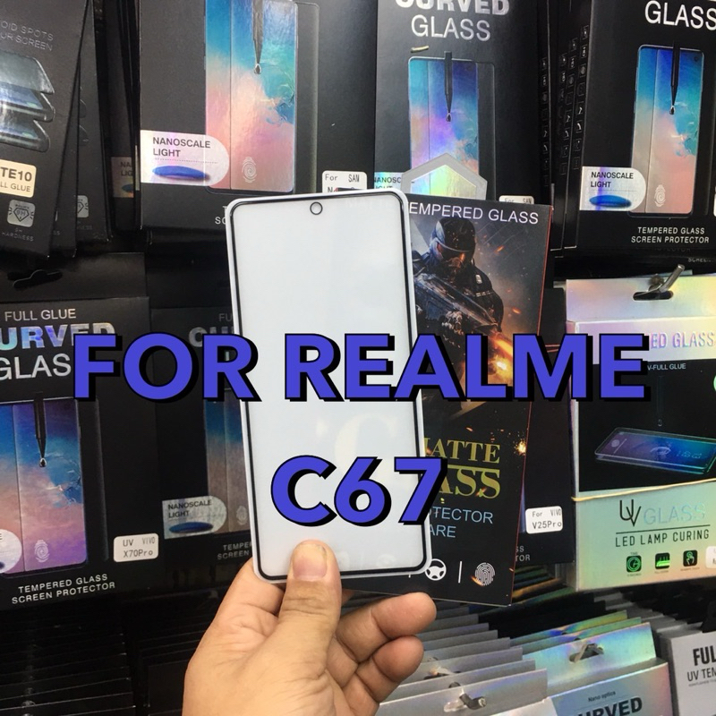 ฟิล์มกระจกด้าน Realme C67(4G)/Realme C67(5G)ฟิล์มกันรอยหน้าจอเต็มจอฟิล์มกระจกนิรภัยกันรอย แบบด้านเต็