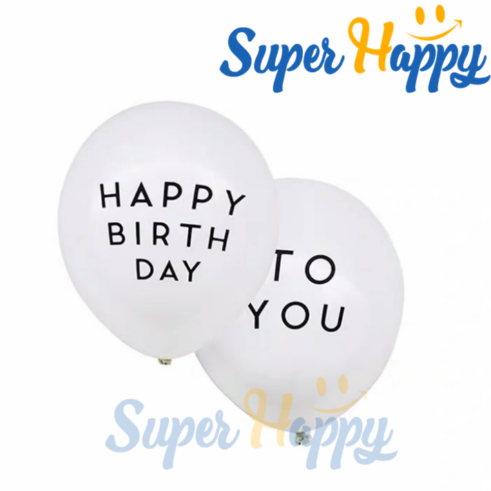 ลูกโป่งวันเกิด Happy Birthday To You (Set 5/10 ใบ) ลูกโป่งวันเกิดลายมินิมอลขนาด10นิ้ว เนื้อหนา2.2 กรัม