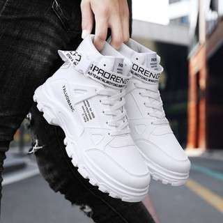 🚚รองเท้าบูทมาร์ตินพิมพ์ลายตัวอักษรผ้าใบผู้ชายรองเท้าบูทลำลอง…