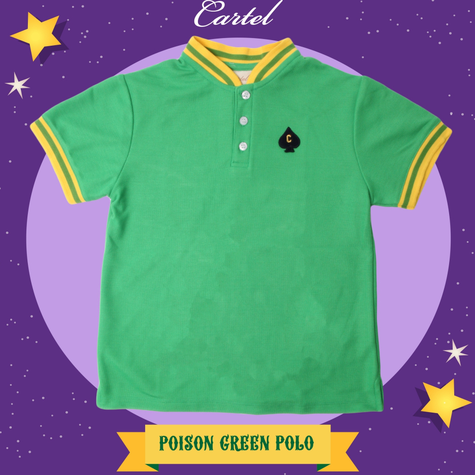 POISON GREEN POLO เสื้อโปโลเด็กสีเขียวคอจีน KINGPIN by Cartelkids (CC)