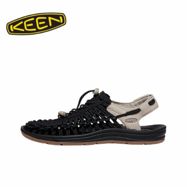 KEEN Uneek Outdoor Casual non-slip simple water shoes Beach sandals black spliced white [ของแท้ 100 % ]