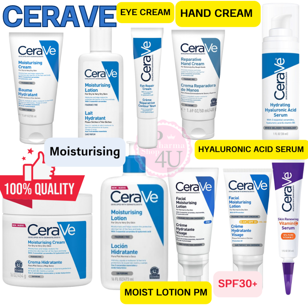 เซราวี CERAVE Moisturising Lotion/Cream /PM /SPF30+/HYALURONIC ACID SERUM /EYE REPAIR CREAM #L1