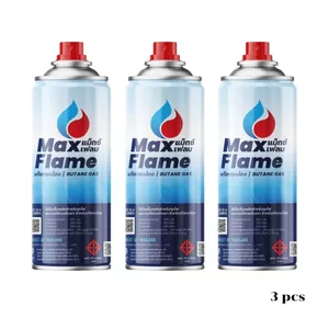 แก๊สกระป๋อง Gas Max Flame 맥스 플레임 부탄 가스 บรรจุก๊าซ250g 3ea=1pack เเก๊สสำหรับเตาปิกนิก made in thailand