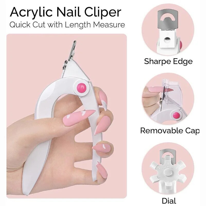 🇹🇭อ่านด้วย>> กรรไกรใช้ตัดเล็บปลอม ปรับตัดกำหนดความยาวให้เล็บ U-shaped Nail Clippers Fake Nails Cutter