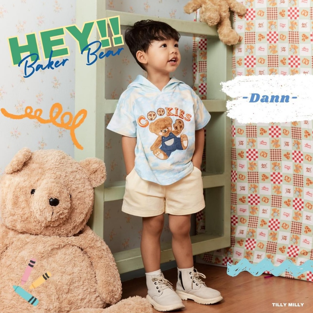 Tilly Milly รุ่น Dann ชุดฮู้ดเสื้อแขนสั้น กางเกงขาสั้น Look 3 hey! baker bear