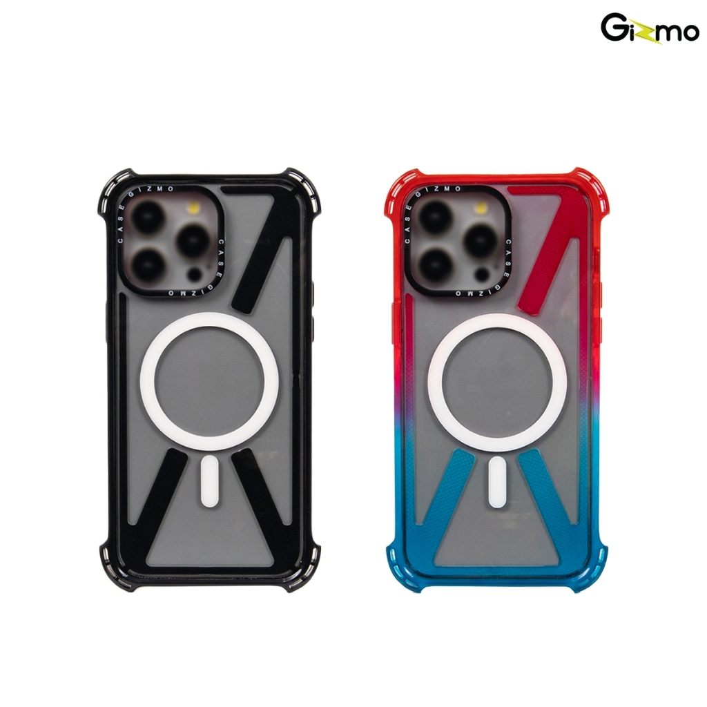 Gizmo รุ่น 15 / 15+ / 15 P / 15 PM เคสใส ขอบดำ ขอบแดง-ฟ้า เคสชาร์จได้ เคสกันกระแทก Fusion Bumper X M