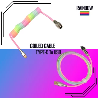 สายเคเบิลคีย์บอร์ด Custom Coiled Aviator Cable USB Type-C 4PIN 1.68เมตร สายแต่งคีย์บอร์ด