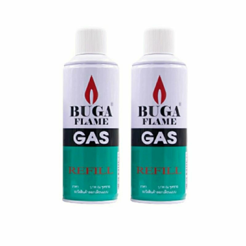X2 กระป๋องใหญ่ ราคาถูกพิเศษ บูก้าแก๊ส ขนาด 300 กรัม 2 กระป๋อง ฝาขาว สำหรับเติมไฟแช็ค แก๊สกระป๋อง
