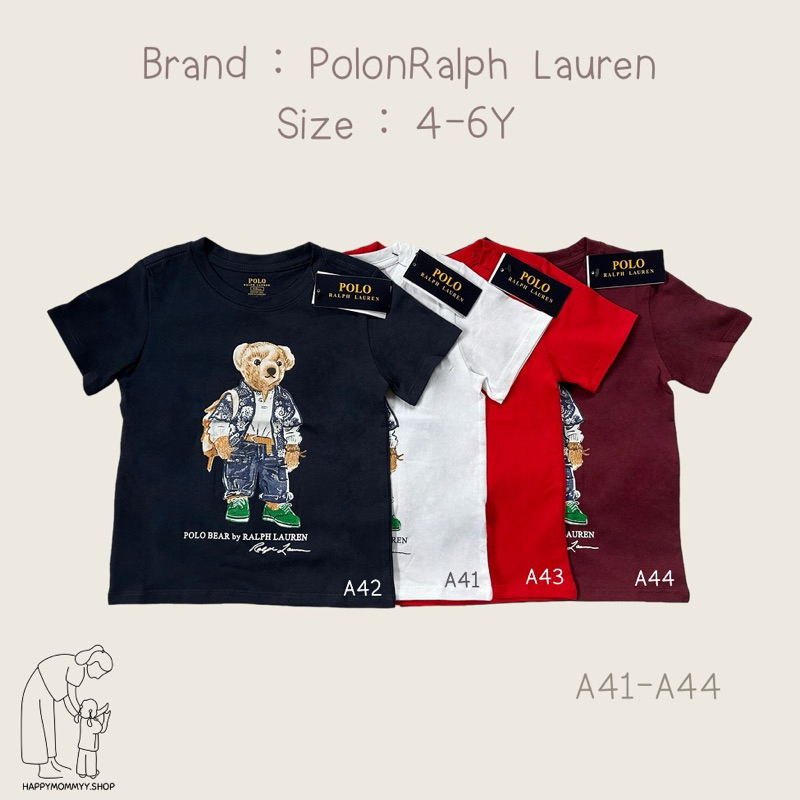 (2-6Y) Ralph Lauren Kids รุ่น Polo Bear Cotton Jersey Tee เสื้อยืด (ไซส์ 2-6 ขวบ) พร้อมส่ง!