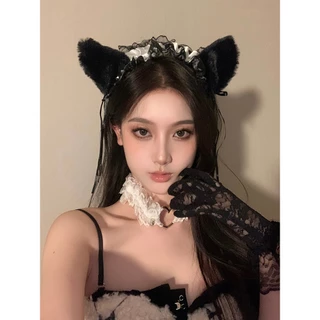 【DarkFangrance】พร้อมส่ง🚚🚚สร้อยคอลูกไม้ สร้อยคอกระดิ่ง🖤🤍ขอบลูกไม้ สีดำ และสีขาว H9054