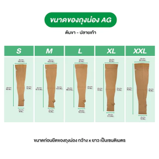 ถุงน่องเส้นเลือดขอดAG ระดับ 2 *วัดไซส์ก่อนสั่งซื้อ เส้นเลือดขอด ปวดขา คลายปวดเมื่อยล้า ไม่ม้วน สีเนื้อ 1 คู่