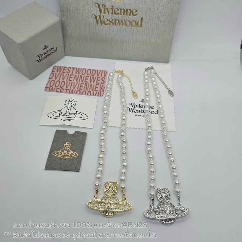 [Hi-end 1:1] Vivienne Westwood One Row Pearl Bas Relief Choker สร้อยไข่มุกวิเวียน จี้ตัวใหญ่ งานสวยปั๊มหลัง อะไหล่สีทอง