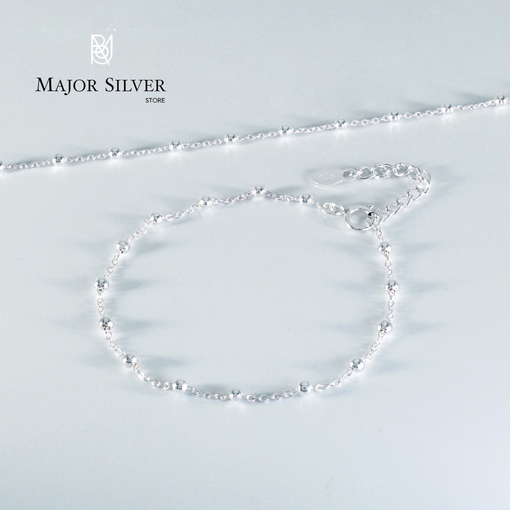 สร้อยข้อมือเงินแท้92.5%  ลาย Rosario  สร้อยบอล เท่ห์ๆ ดูดีมีสไตล์ เงินแท้ 100 : Eb-Rio-10-Tu35